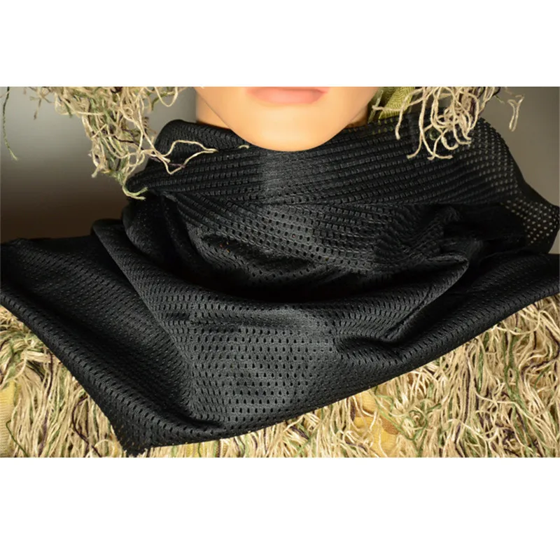 Хлопок Keffiyeh Шарф шемаг тактическая снайперская завеса сетка камуфляж шарф для страйкбола, пейнтбола, стрельбы, охоты, Wargame - Цвет: Black