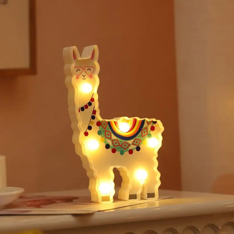  Cute Animal Shape LED Lamp Home Living Room Tabletop Decoration +Flamingo Unicorn Alpaca Night Ligh - 33042867698