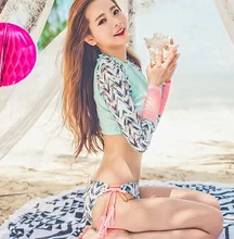2016 New Long Sleeved Surf Swimwear Women font b Swimming b font Suit Push Up Bikinis