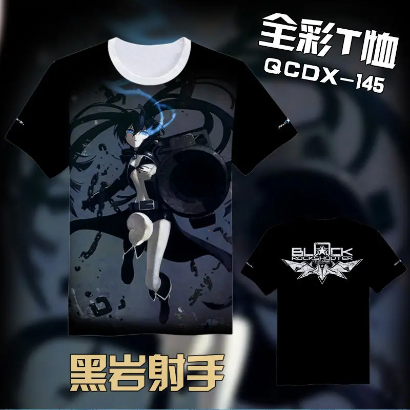 

Black Rock Shooter Fashion Japanese Anime Clothing Short Sleeve Unisex Casual T shirt