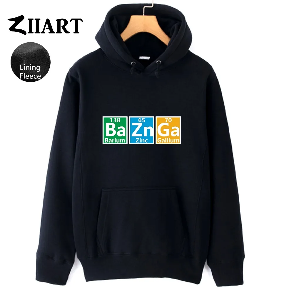 

Bazinga Periodic Table Elements Green Sky Blue Yellow Couple Clothes Autumn Winter Fleece Man Boys Hoodies ZIIART