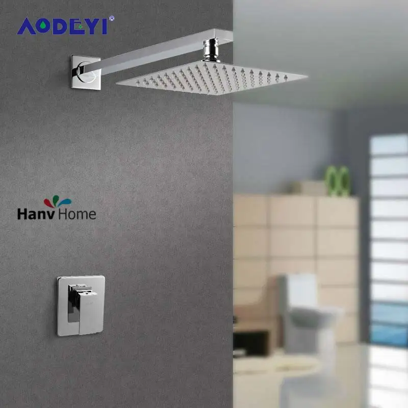 

AODEYI 304 Stainless Steel 8 Inch Ultrathin Rainfall Shower Head Set Bathroom Shower Set Mixer Valve Bathroom Shower Arm