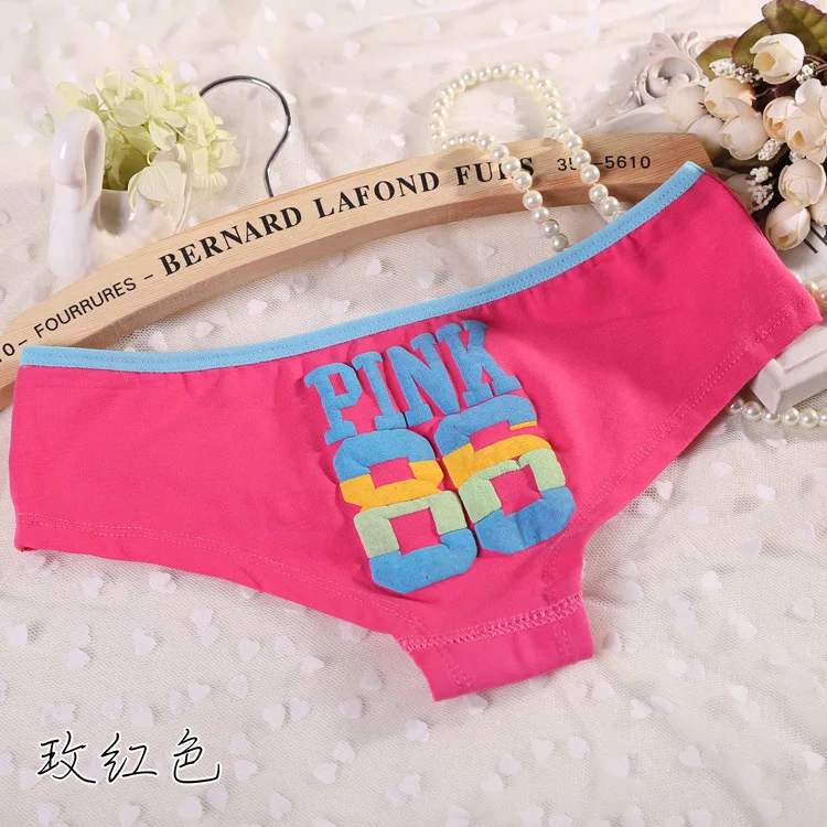 Good Quality 2pcs/ lot Women Intimates Panties Cotton 86 Pink Women