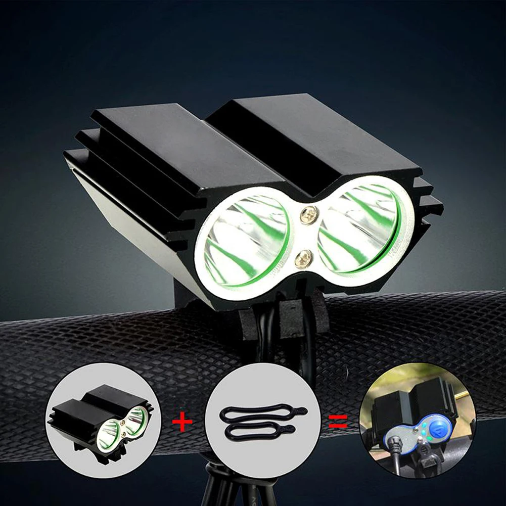 

TSLEEN 2000 LM Cycling Lamp 2 x XM-L U2 LED Bike Light Front Bicycle Headlight Torch+8800mAh Rechargeable Battery Pack+Charger