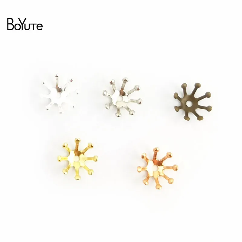 BoYuTe 100Pcs 10MM 13MM Metal Flower Bead Caps Diy Hand Made Jewelry Accessories (4)