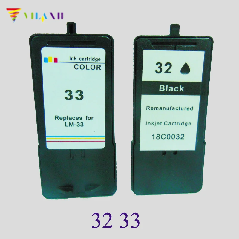 Vilaxh 2шт чернильные картриджи для Lexmark 32 33 P315 P450 X3350 X5250 X5270 X7170 X7300 Z815 P915 P4330 P4350 P6210 P6250