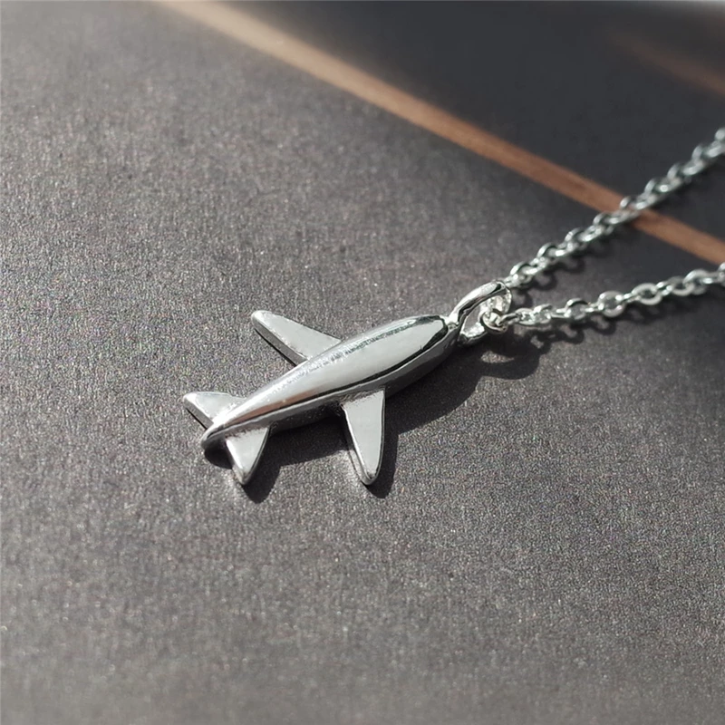 Женское ожерелье из серебра 925 пробы с маленьким самолетом|pendant necklace|pendant womanpendant