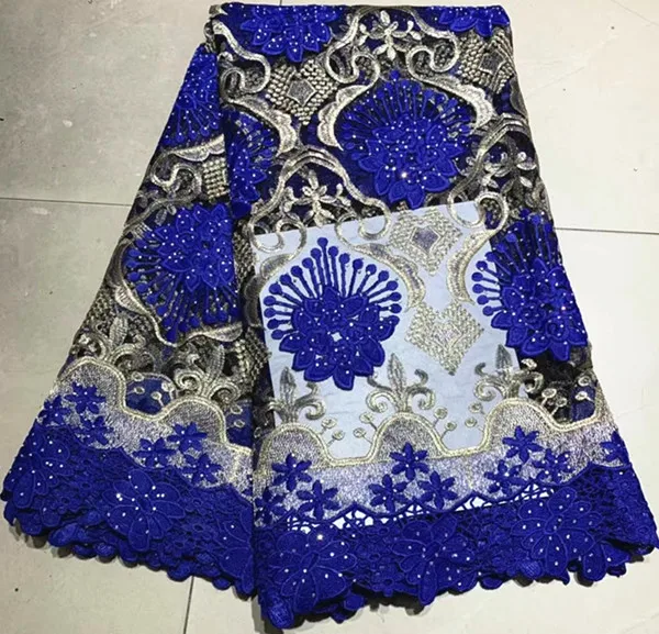 

African french lace fabric african lace fabric with stone guipure lace fabric 5yards embroidered nigerian lace fabrics ZQ-A128