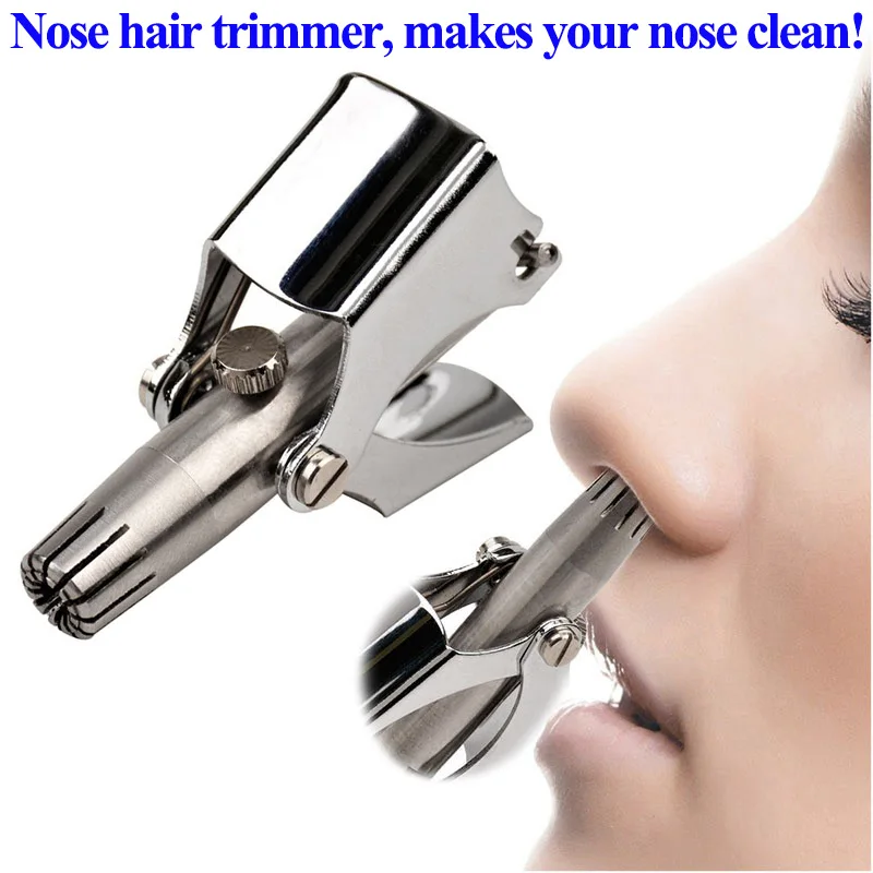 

Adomaner Nose Hair Trimmer Ear Portable Vibrissa Razor Manual Rhinothrix Cutter Nariz Nasal Shaver Washable HT Tragi Scissors