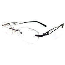 Лаура феи, стразы, декоративная оправа для очков для женщин, титановая оправа для очков с эффектом памяти, оправа для очков без оправы, оптическая оправа для близорукости F