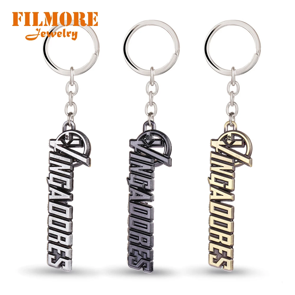

Filmore New Style The Avengers Letter Logo Keychain Action Figure KeyChain for Men Creative Personality Car Keyring Wholesale