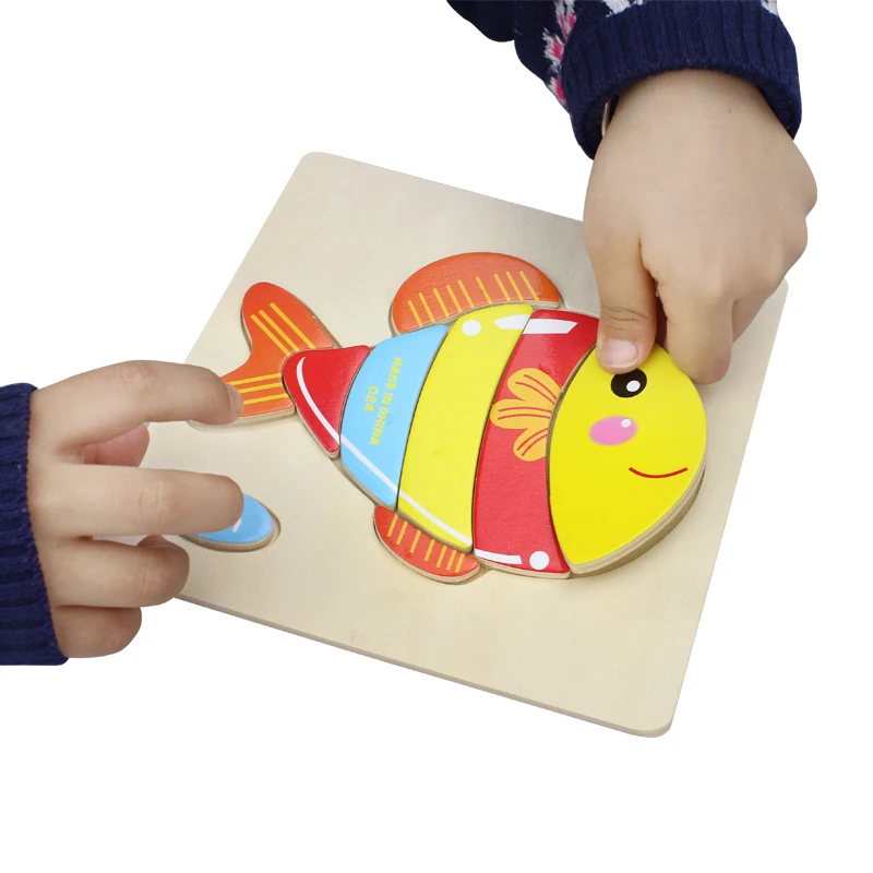 Baby Toys Cute Cartoon Animals Wooden Puzzle Children Tangram Shape Puzzle Intelligence Kids Educational Gifts Educational Toys