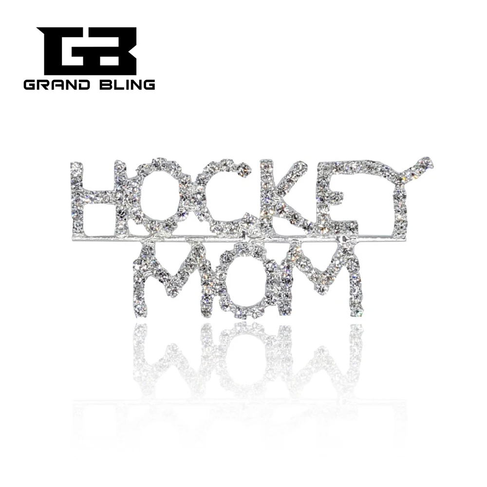 

Sport Mom Theme Brooch Jewelry "HOCKEY MOM" Word Pin