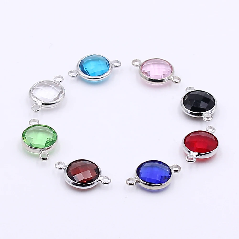 

10pcs Multiple Colors Round 10mm Crystal Connectors Charms for Women Necklaces Bracelets DIY Crystal Jewelry Making Accessories
