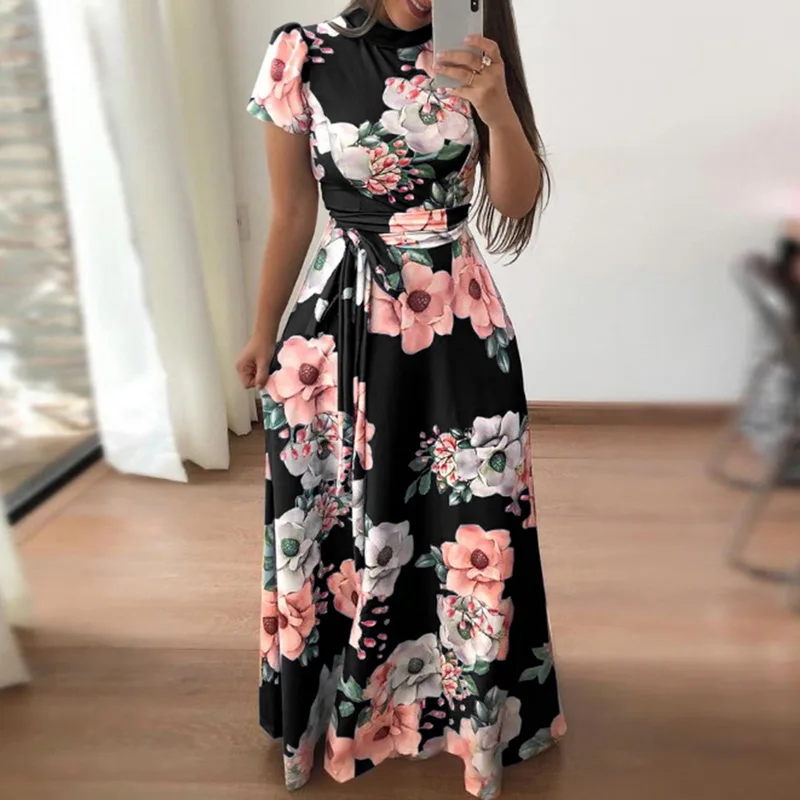 

Ladies Torridity Fashion Sleeve Maxi Dress Women Colorblock Waist Dress