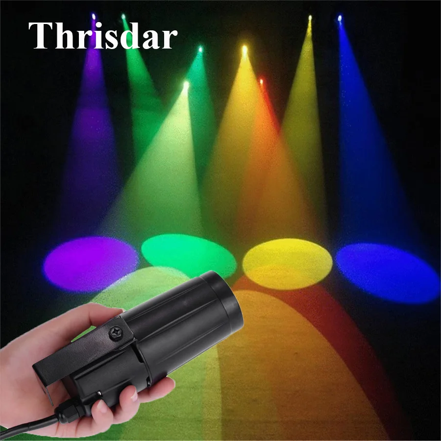 

Thrisdar 10PCS 3W Beam Pinspot LED Stage Light Family KTV Party Club Wedding DJ Disco Track Light Mirror Ball Beam Spotlight