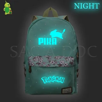 

Pokemon Luminous Backpack Girls Flower Wave Point School Bags Pikachu Gengar Printed Laptop BackpackTravel Bags Casual Backpack