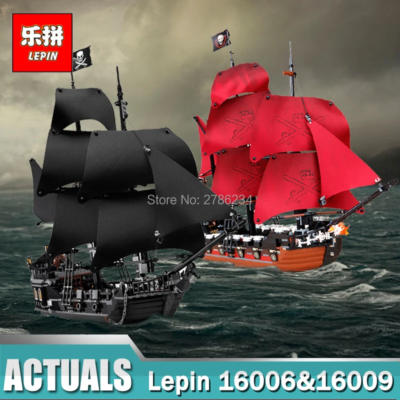 

Ship 16006 & 16009 Pirates of the Caribbean The Black Pearl Pirate Ship Set Building Blocks Toys for Children Legoing 4195 4184