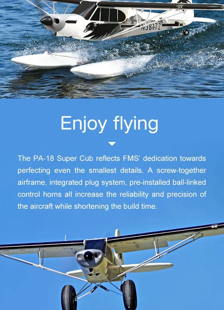 FMS Model 1700mm Giant Scale RC Plane PA-18 J3 Piper Super Cub Trainer -  AliExpress