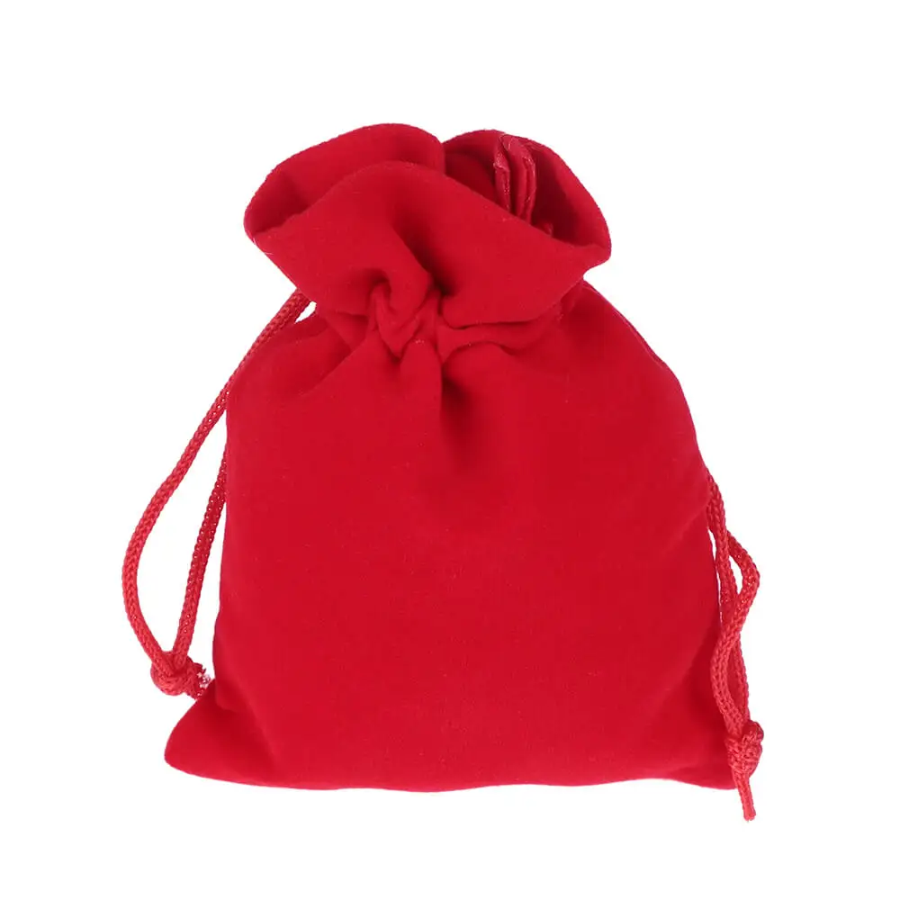 5 шт цветные бархатные мешочки для упаковки ювелирных изделий упаковка с завязкой подарочные пакеты и мешочки джутовые конфеты Свадебная вечеринка подарочная сумка - Цвет: Красный