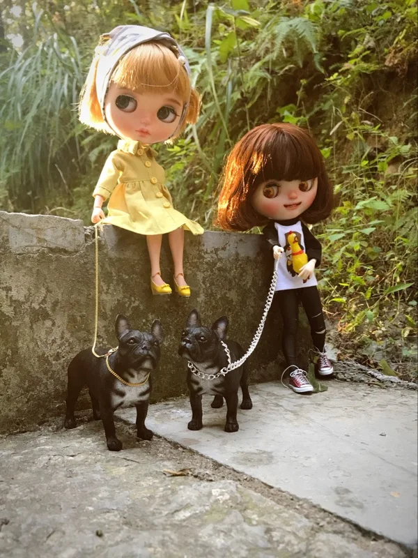 1 шт. симпатичный миниатюрный кукольный домик модель бульдога для 1/6 Blyth Barbies
