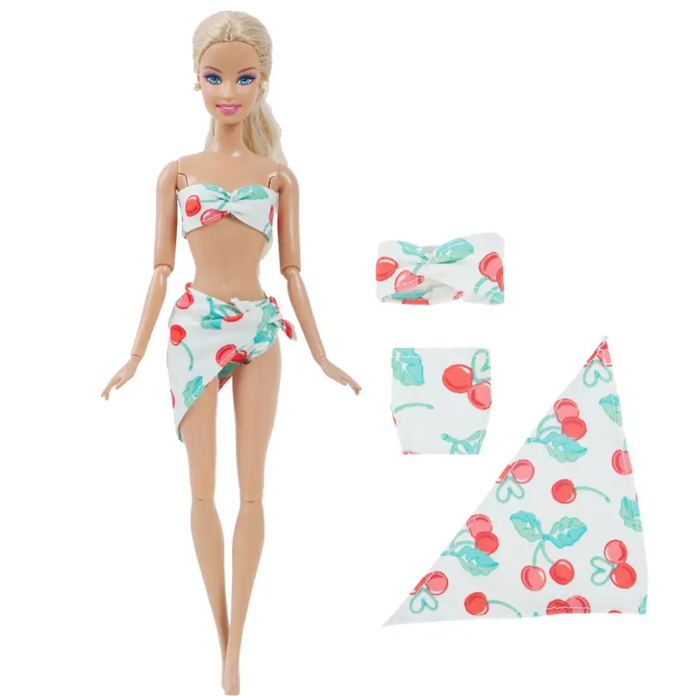 3 предмета/набор, кукла, купальник для куклы Барби, бикини, купальник, пляжная одежда для вечеринки, смешанный стиль, плавательные кольца, куклы, аксессуары, детские игрушки
