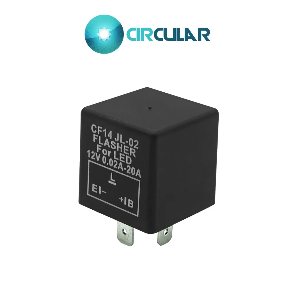 

CF14 3 PIN Flasher LED 12V 0.02-20A Electronic Relay Switch for Motorcycle Turn Signal Light Blinker Universal Adjustable