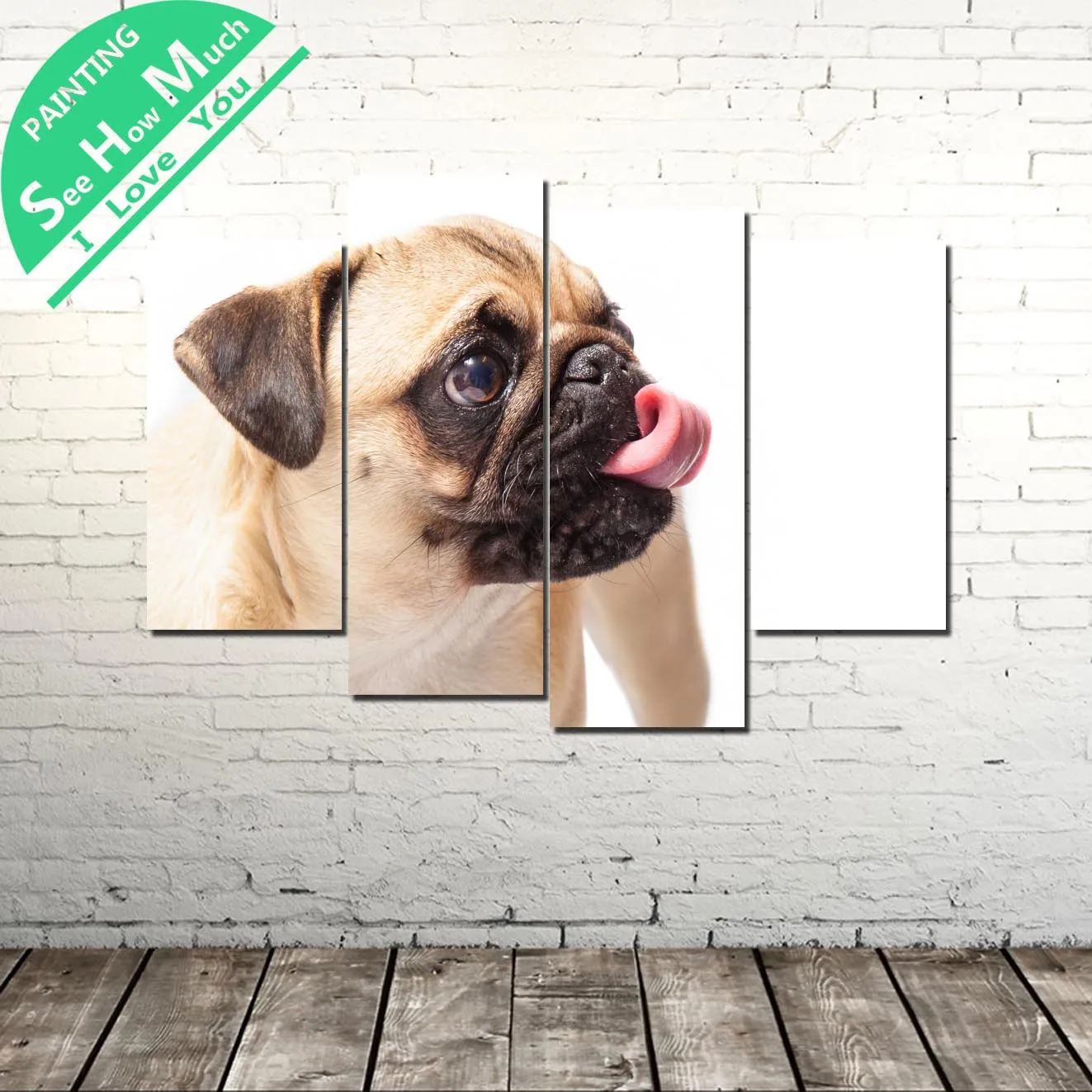 4 Piezas Bonito Perro Lindo Mascota Pared Cartel De Decoracion De