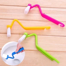 מכירה לוהטת חדש מגיע יצירתיות אמבטיה אסלה לשטוף ניקוי מברשת S-סוג אמבטיה כפוף כתם עיוור ניקוי מברשת Randow צבעים(China)