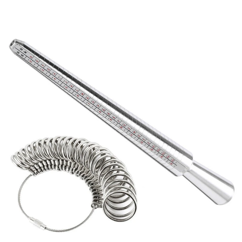 

Standard Ring Sizer Mandrel Stick Vintage Finger Gauge Ring Measuring Sizes Jewelry Tool Set Equipments