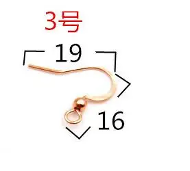 20 шт./лот, нержавеющая сталь 316L, Роза голы, проволока для ушей, застежка-крючок, гипоаллергенные компоненты для сережек, сделай сам, фурнитура для ювелирных изделий, поставщик - Цвет: 3