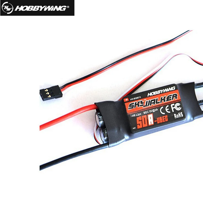

1pcs 100% Original Hobbywing skywalker 50A(2-4s) brushless ESC for RC Multicopters Helicopters Quadcopter Airplanes free shpping