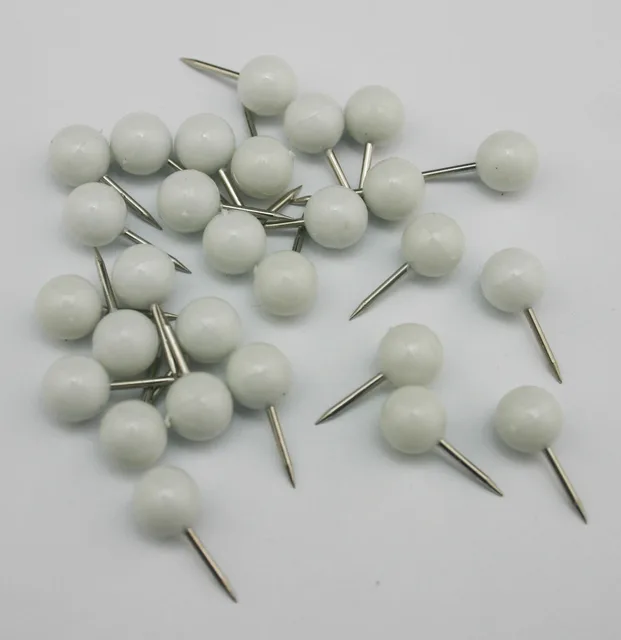 500 pcs lot white officemate push pins plastic top round head