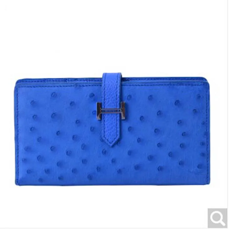 

2018 pulafu Ostrich Skin Lady Purse Women's leisure fashion handbag large hand bag genuine female package Rose