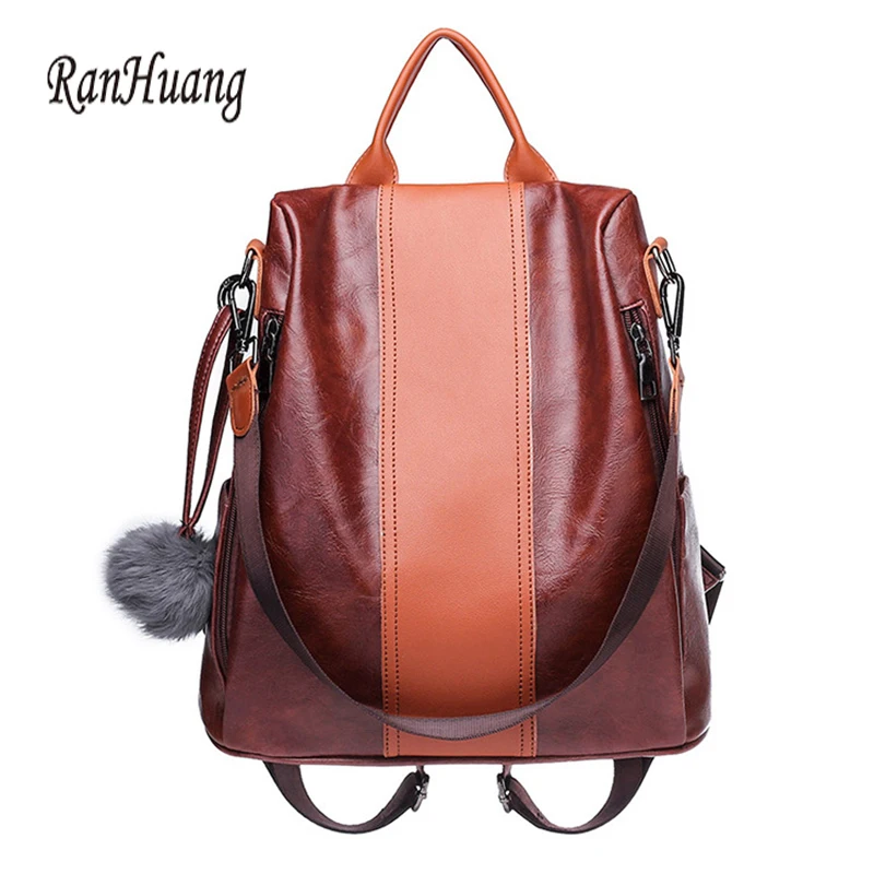 

RanHuang 2018 Women Casual Backpack Soft Leather Backpack Shoulder School Bags For Teenage Girls Women's Travel Bags Rucksacks