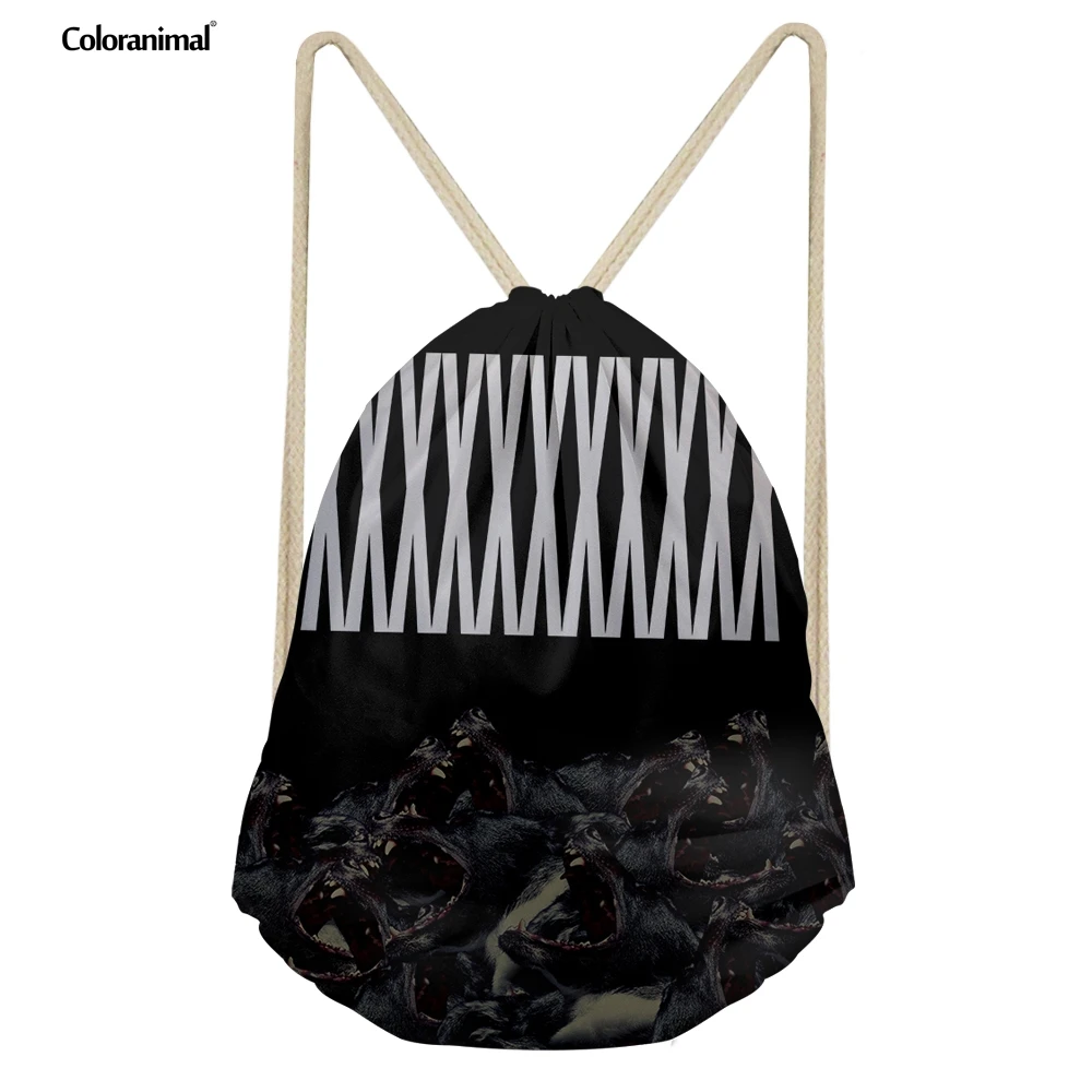 Coloranimal Drawstring Backpack Men Casual High Quality String Rucksack 3D Monogram Print Fashion Sack Shoulder Bag Cinch | Багаж и сумки