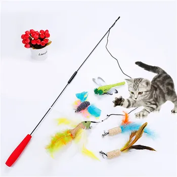 

Cat Catcher Teaser Rod Two Sections Joint Pets Stick Cats Trainning Toys Pet Kitten Jumping Toys