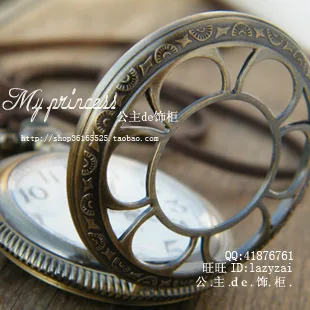 2015 Limited Rushed Accessories Jewelry Large Hollow Antique Pocket Watch Necklace / Petals Retro Sweater Chain Bronze Table | Украшения и
