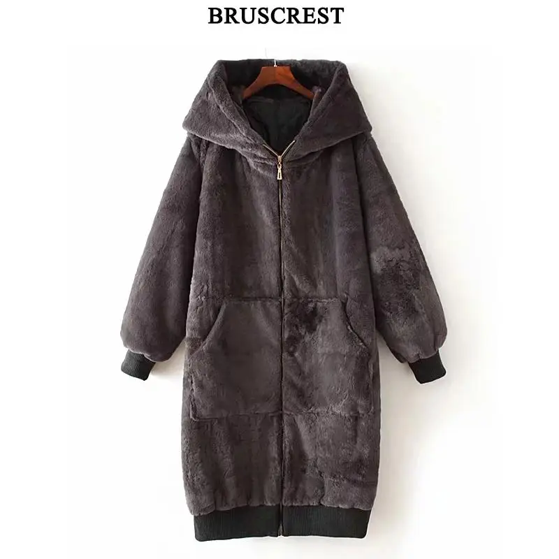 Winter faux fur coat women teddy jacket Warm zipper loose