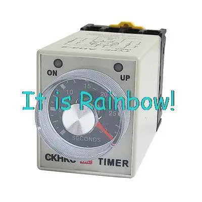 

Free Shipping Rotary Knob DPDT 8Pin 30 Seconds 30S Timing Time Relay AC 220V AH3-2 w Socket