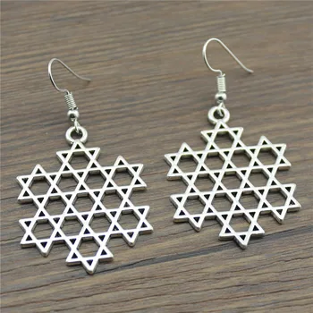 

Star Of David 40x31mm Charm Drop Earrings Fashion Handmade Design Earring Jewelry Gift For Women