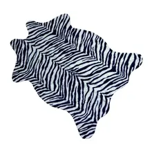 Милый ковер с принтом зебры для животных идеально подходит для спальни/кухни/ванной комнаты черно-белый Рисунок зебры 70x110 см