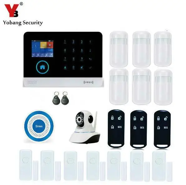 

YoBang Security 3G WCDMA/CDMA Wireless WIFI GPRS Home Security Intruder Alarm System Strobe Siren With Wireless Flash 433MHZ.