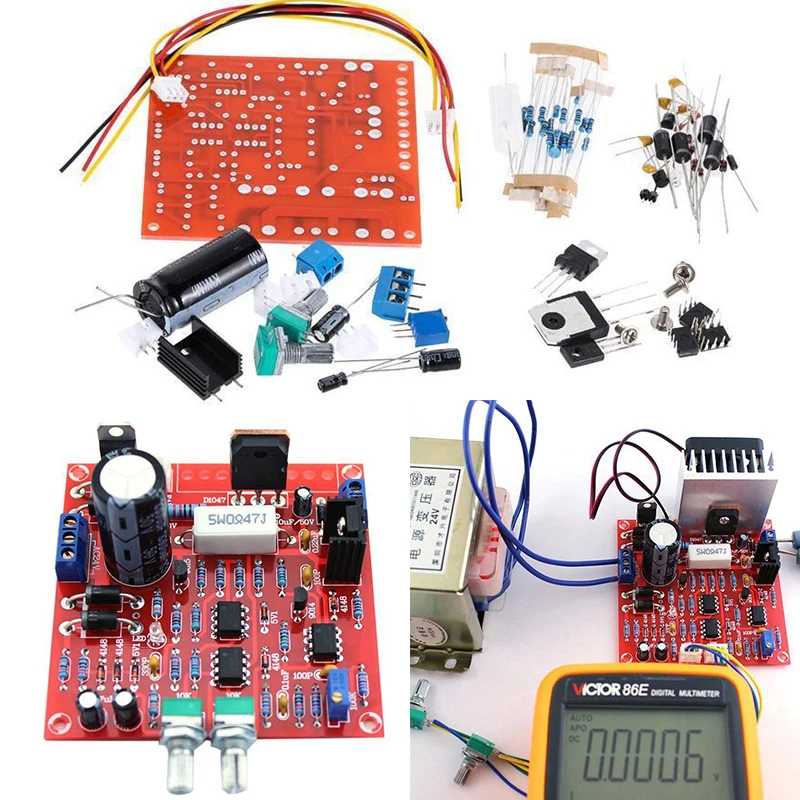 

Adjustable DC Regulated Power Supply Board DIY Kit Short Protection For Lab Accessories 0-30V 2mA-3A