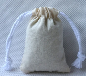 

100pcs/lot free shipping small cotton jewelry pouch cotton gift pouch cotton drawstring pouch bag cosmetics bag jewelry bag