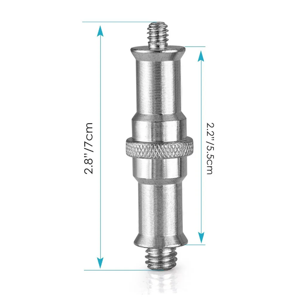  Neewer 2 Pcs Standard 1/4 to 3/8 inch Metal Male Convertor Threaded Screw Adapter Spigot Stud for S