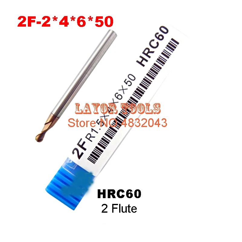 

2F-2.0*4*6*50 HRC60,carbide Square Flatted End Mills coating:nano TWO flute diameter 2.0mm, The Lather,boring Bar,cnc,machine
