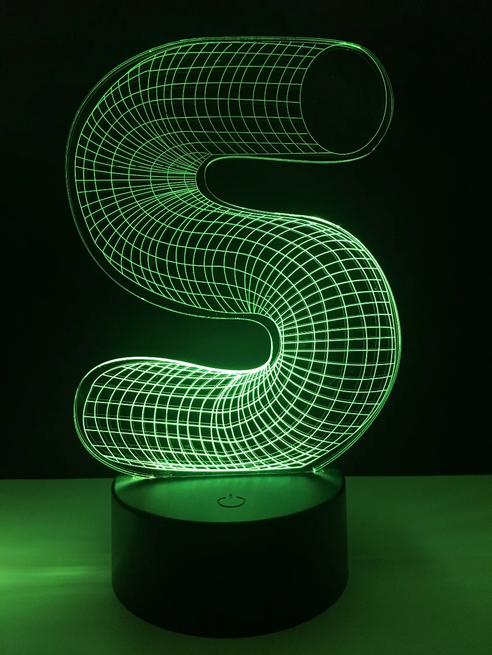 Уникальный 3D светильник буквы алфавита S 7 цветов меняющиеся цвета настольный - Фото №1