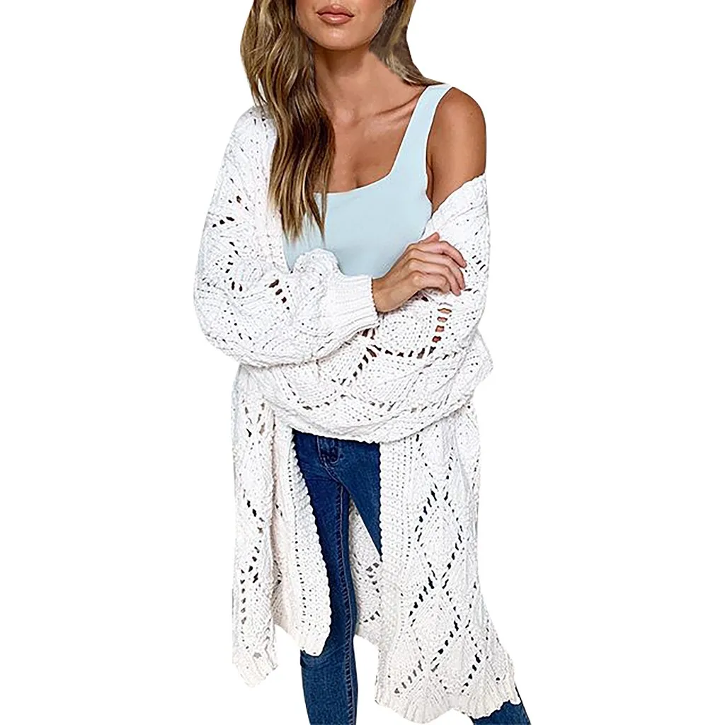 

JAYCOSIN sweater Women 2019 Fashion Cardigan sweater Plus Size loose Knitted Patchwork Long Sleeve V-Neck blouses jumper 9721