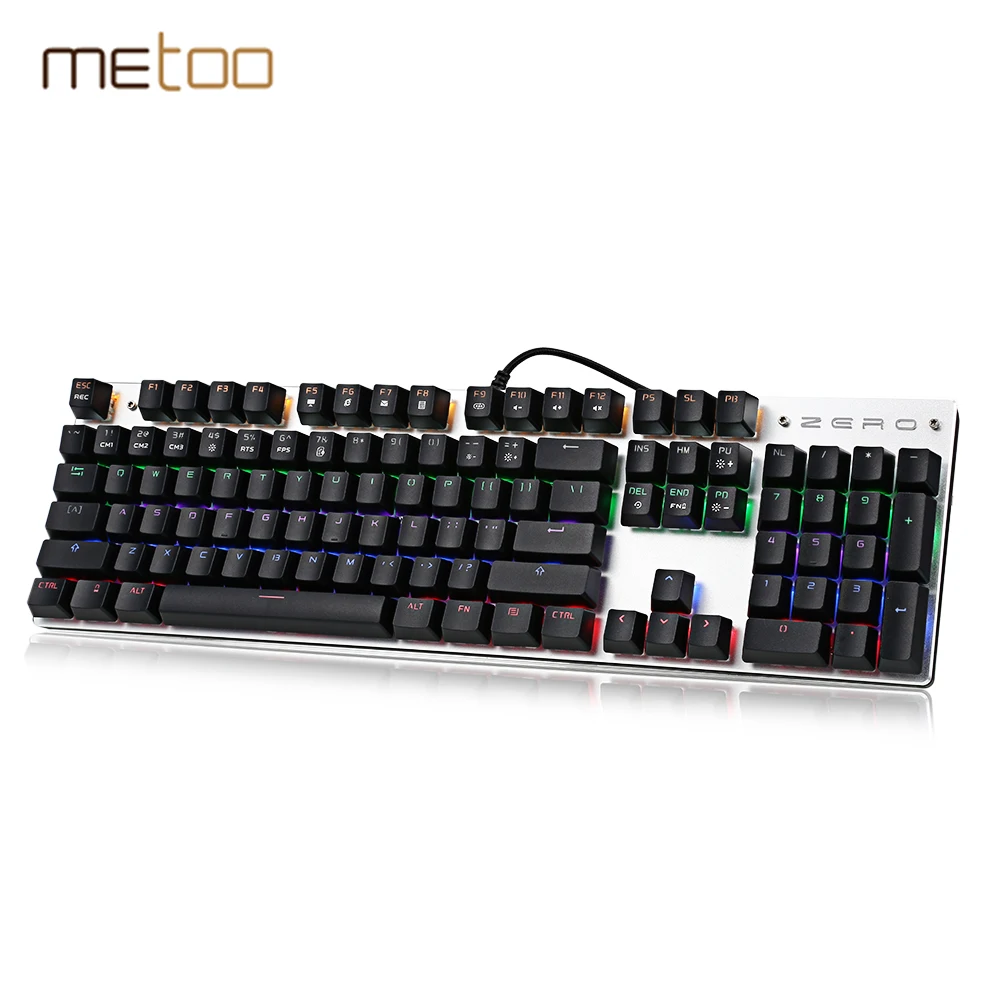 METOO ZERO X08 Механическая игровая клавиатура с светодиодный RGB Подсветка anti ореолы 104
